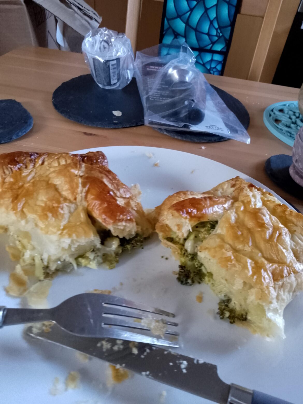 Cheese, Broccoli and Spring Onion Pasty made with Co-op ready rolled puff pastry