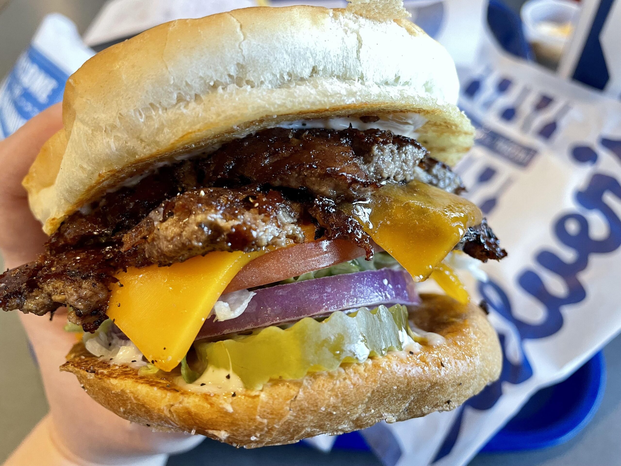 Culver’s Double Deluxe sub Wisco Aged Cheddar Cheese Dining and Cooking
