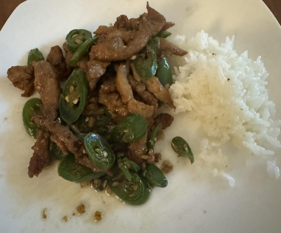 Sichuan style pork with green pepper (homemade)