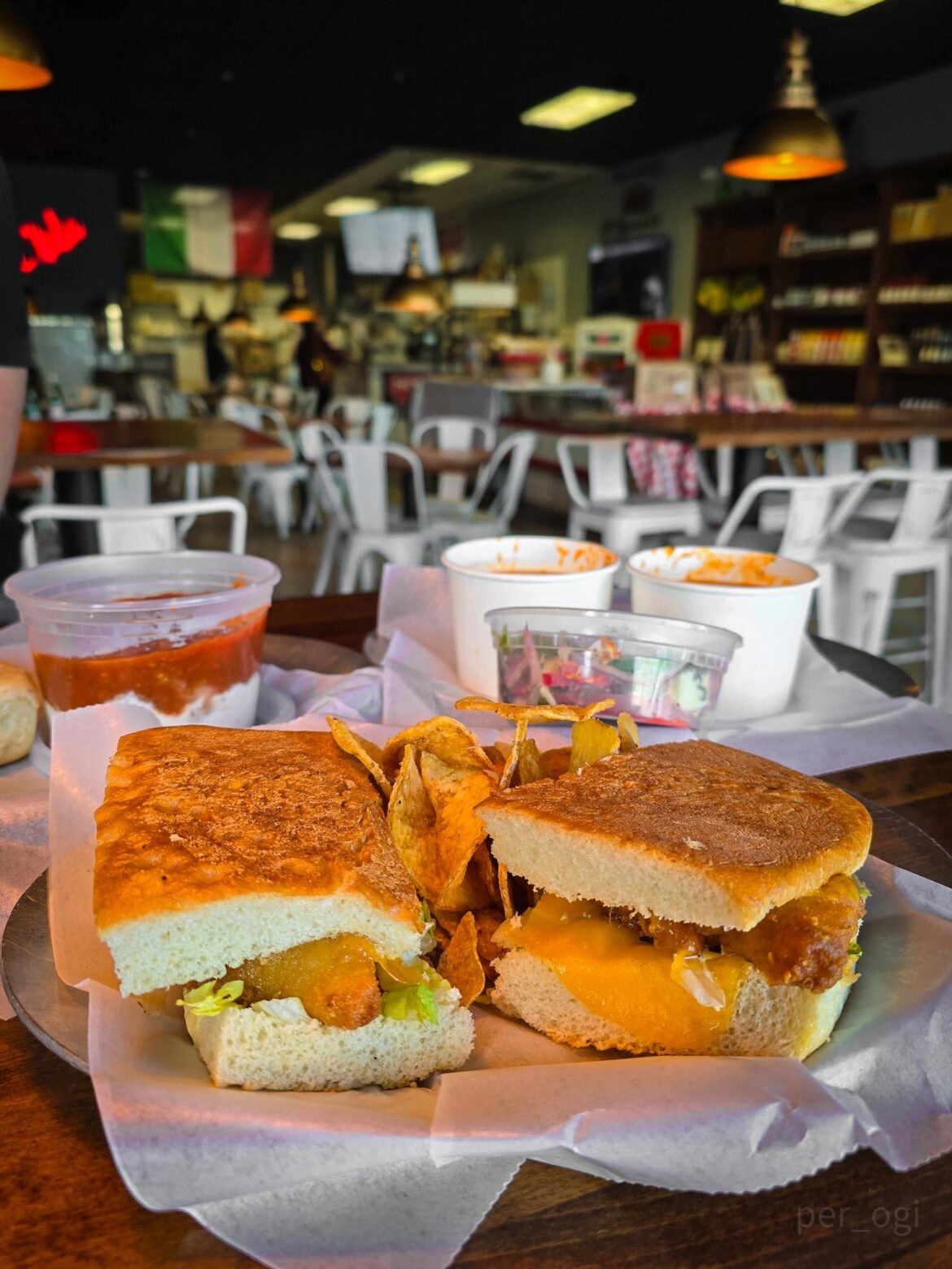Fish Sandwich w/ cheddar, and tartar