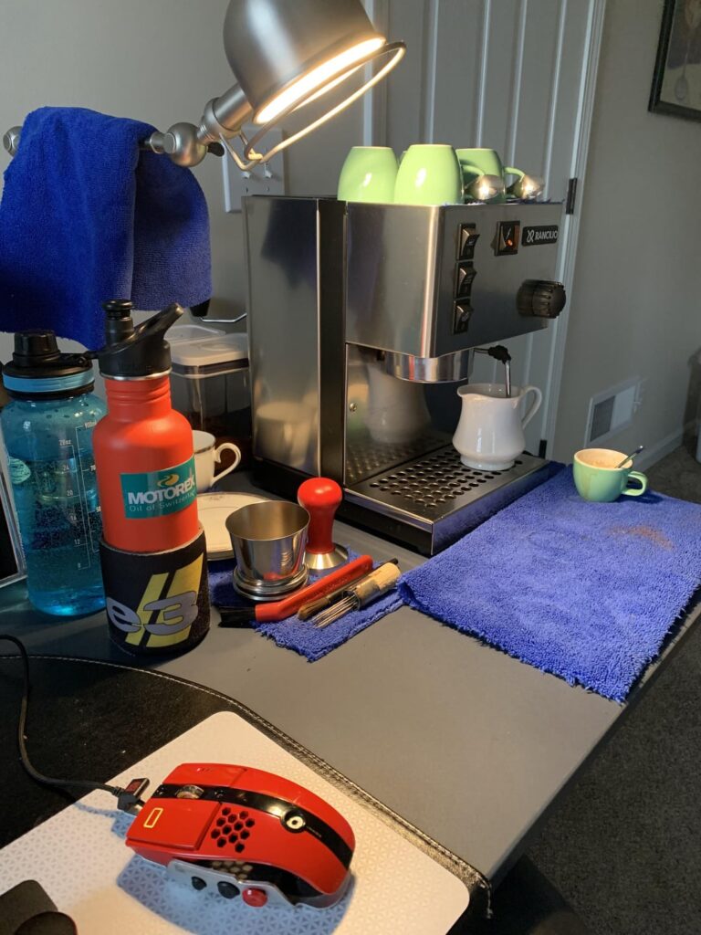 My computer desk coffee station