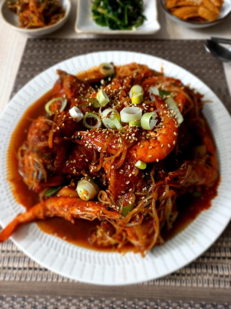 Agwi-jjim (아귀찜) - Behold my latest creation! braised monkfish (video and recipe in comments)