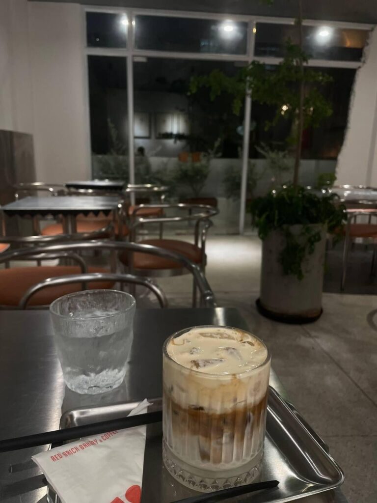 Iced latte alone