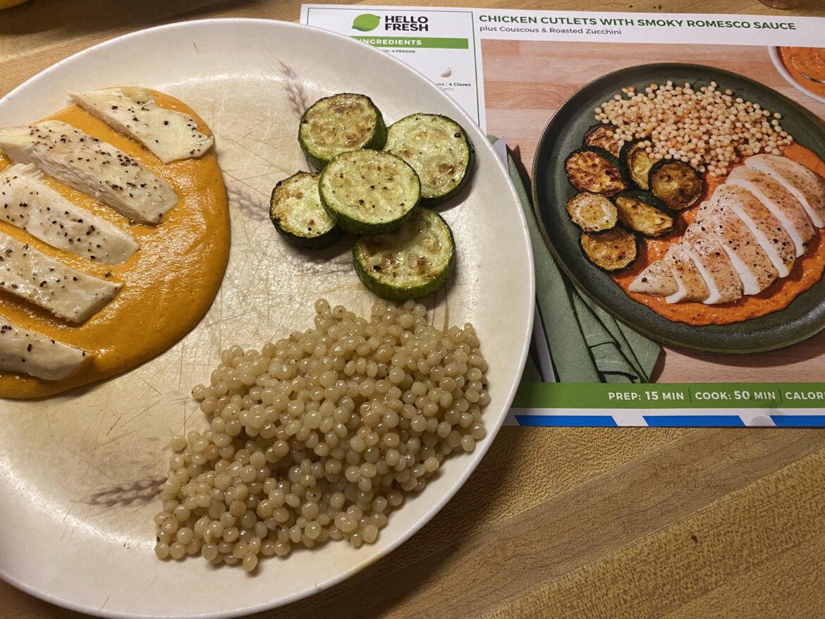 Chicken with romesco sauce