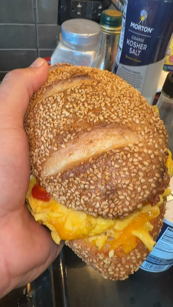 BEC with mayo, ketchup, salt and pepper.