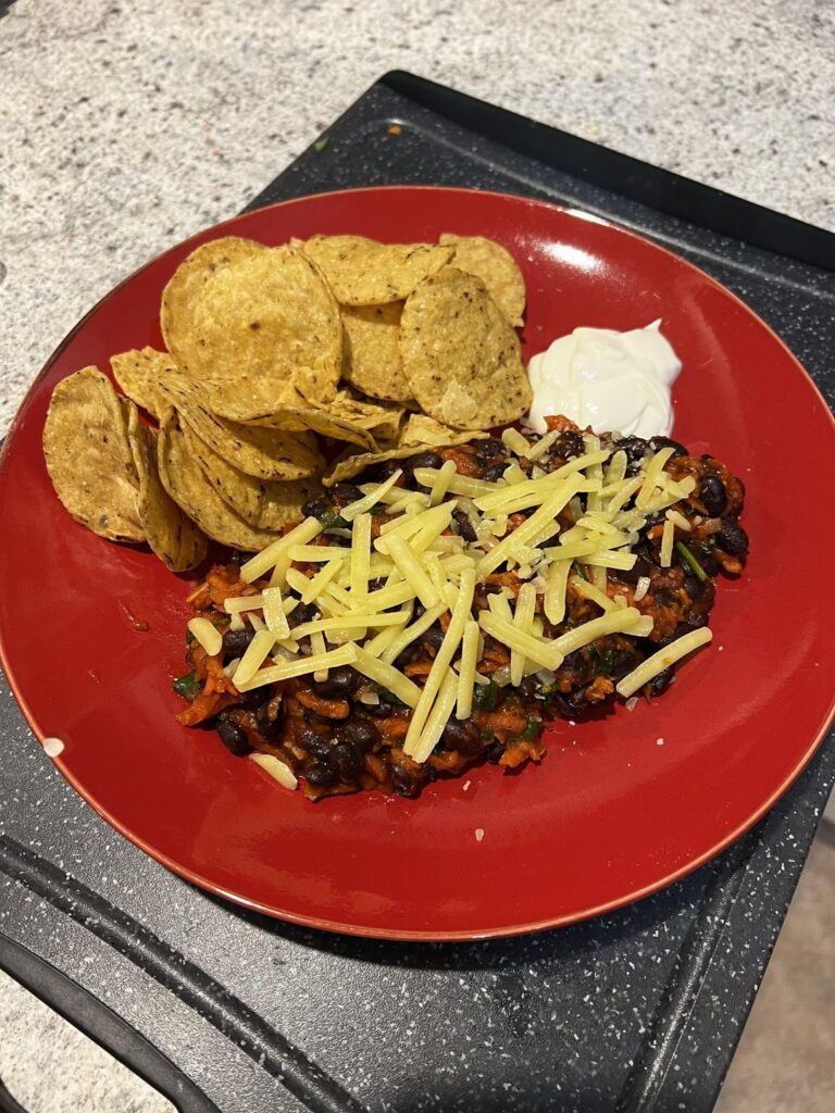 American-style black bean chilli