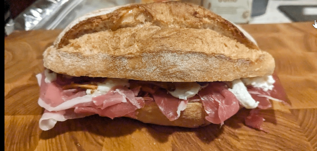 Prosciutto, Buffalo Mozzarella, Garlic and Red Pepper Confit