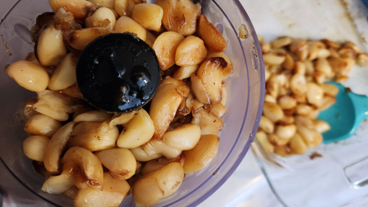 Prepping roasted garlic to freeze for quick use. Prepping roasted garlic to freeze for quick use.