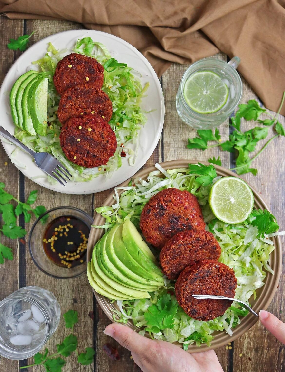 Teriyaki Chickpea Beet Burgers - Savory Spin