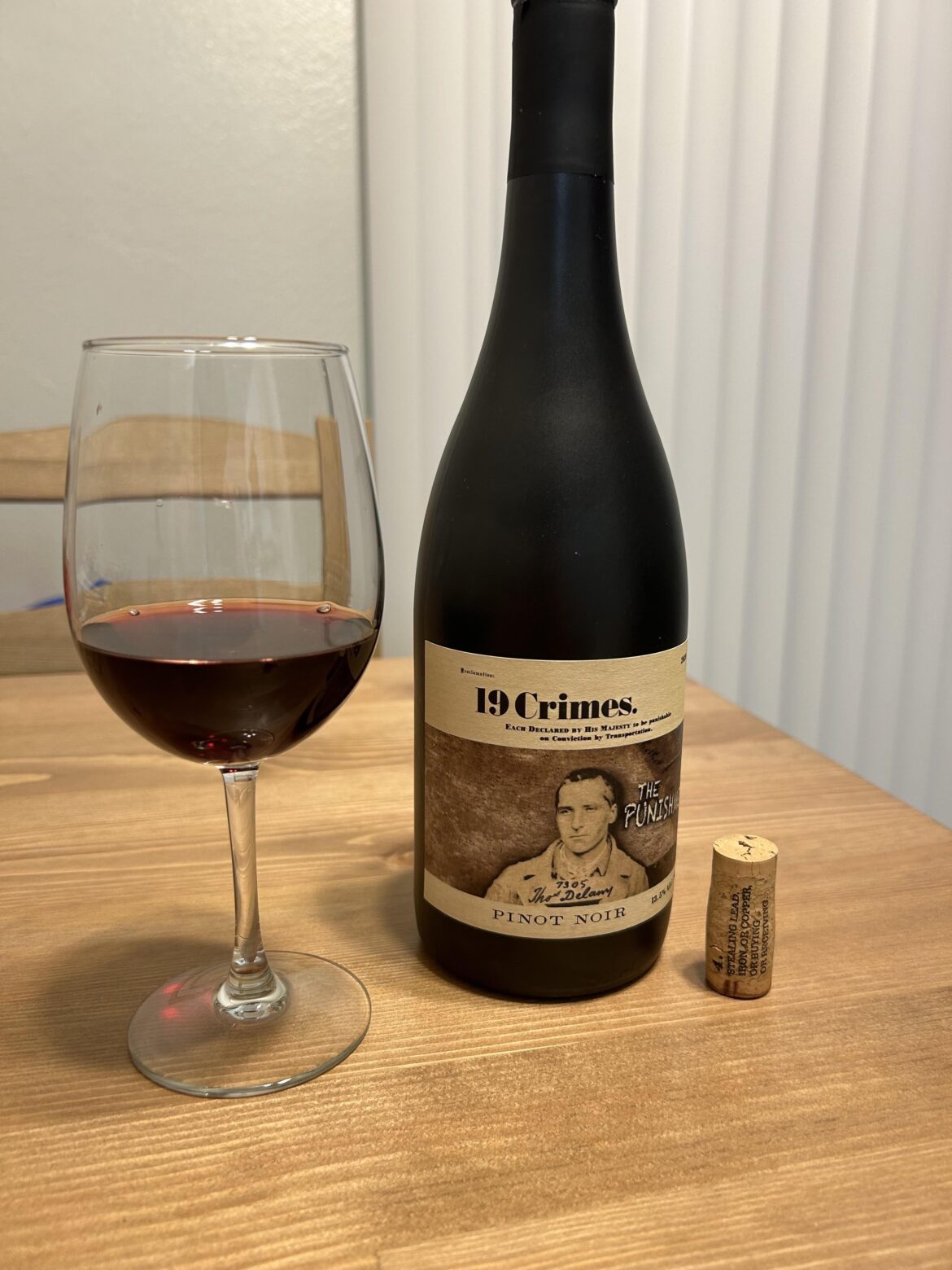 2020 19 Crimes "The Punishment" Pinot Noir