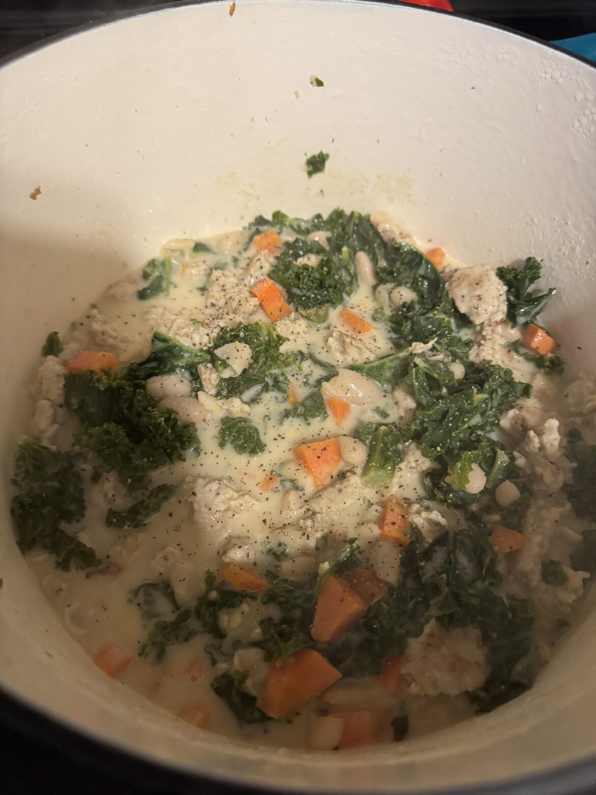 One pot Chicken sausage and bean soup