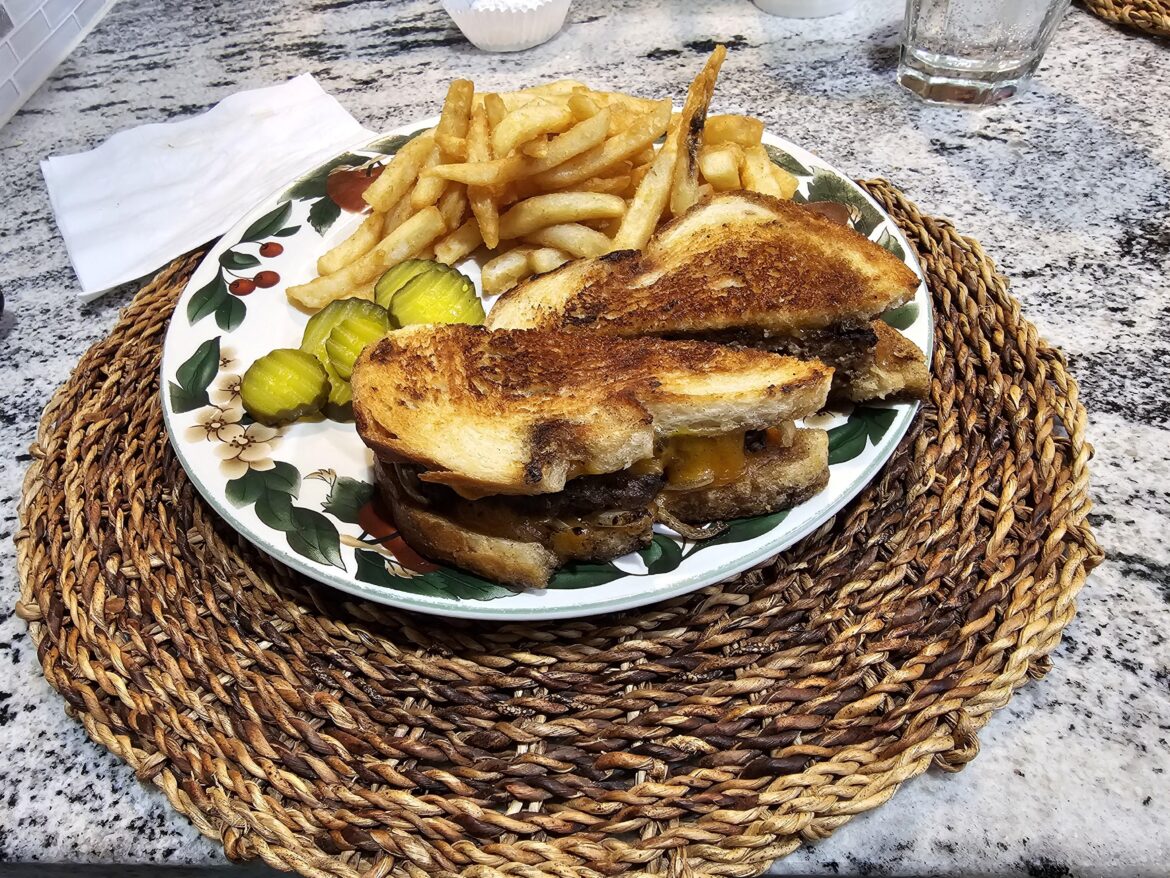 Patti Melt with Pickles and Fries