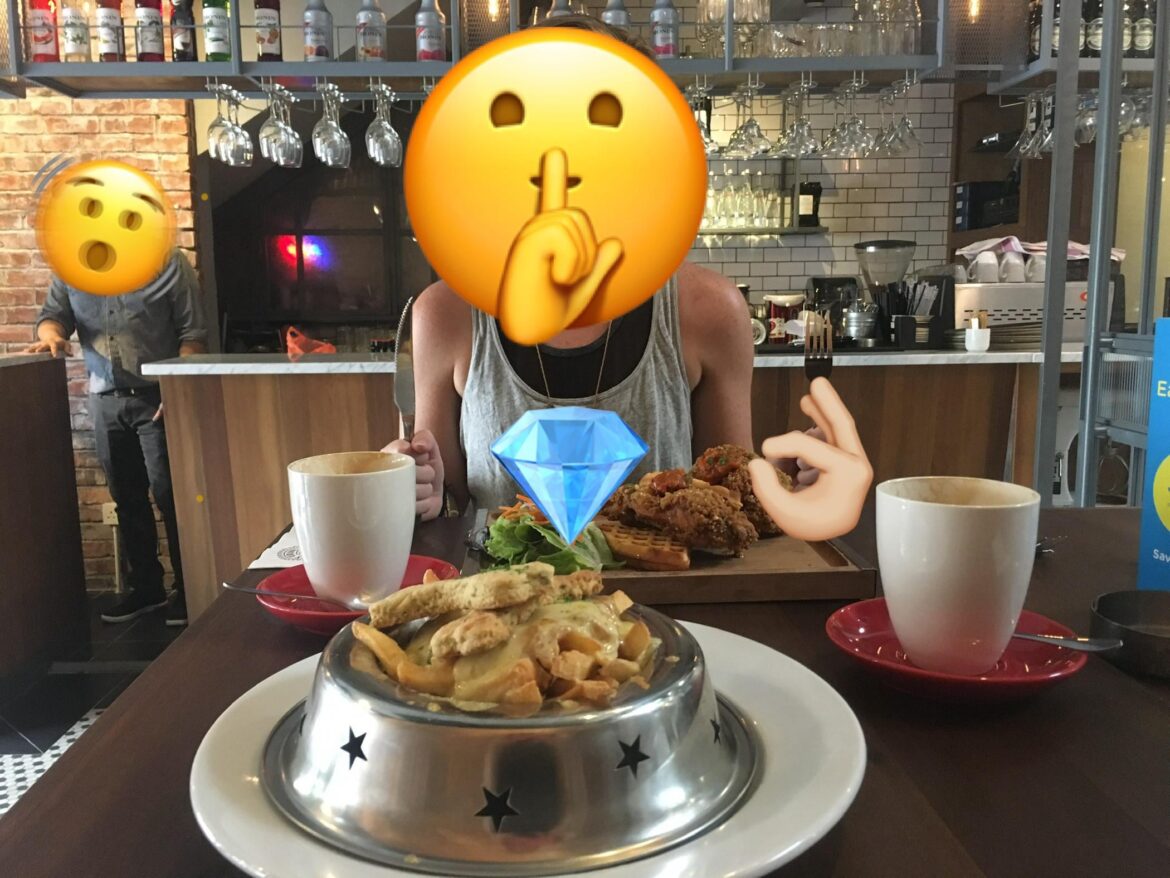 Love eating out of a dog bowl