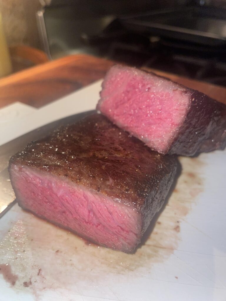 Steak was aiming for medium rare