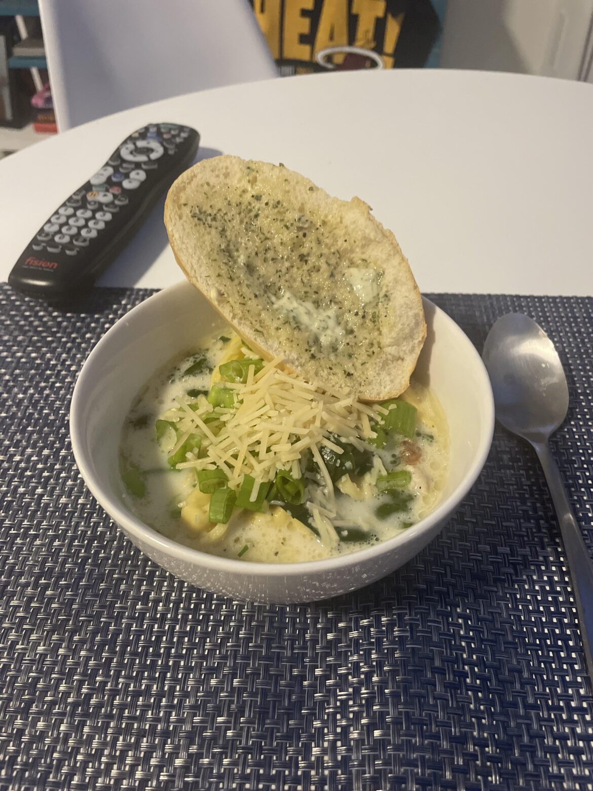 Creamy Chicken Sausage and Tortelloni Soup