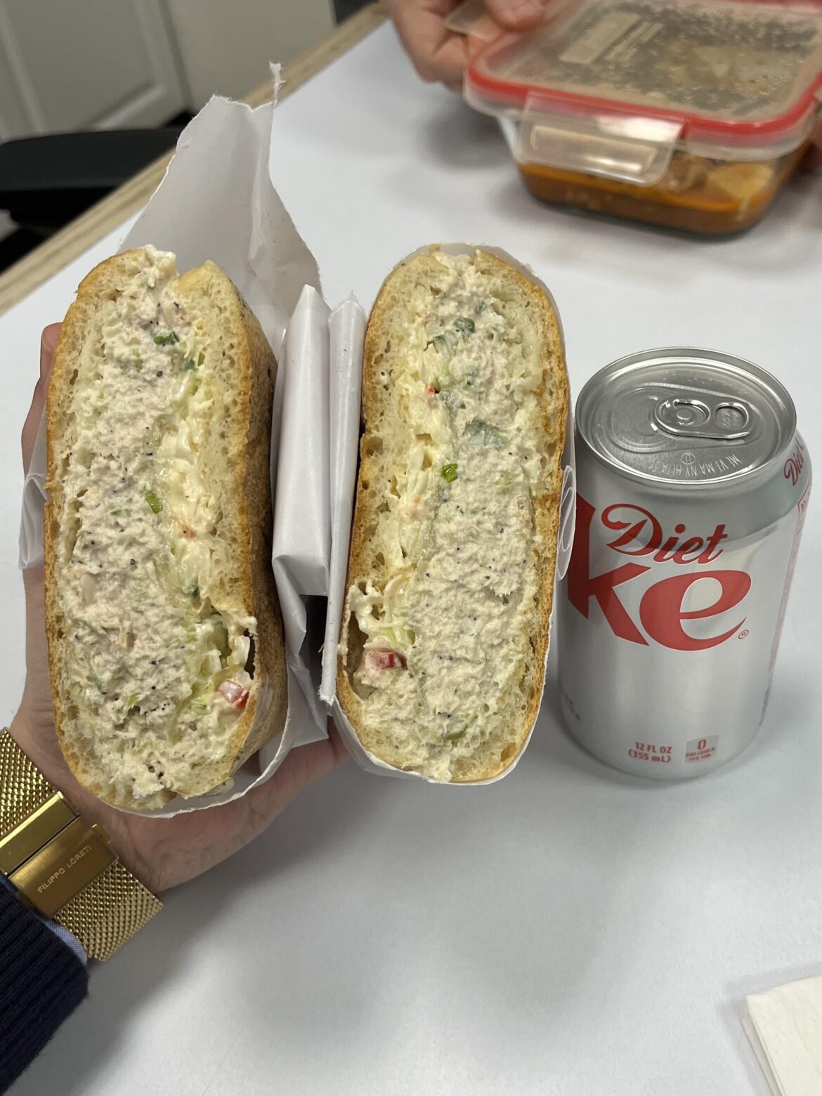 Tuna Melt with Coleslaw on Ciabatta