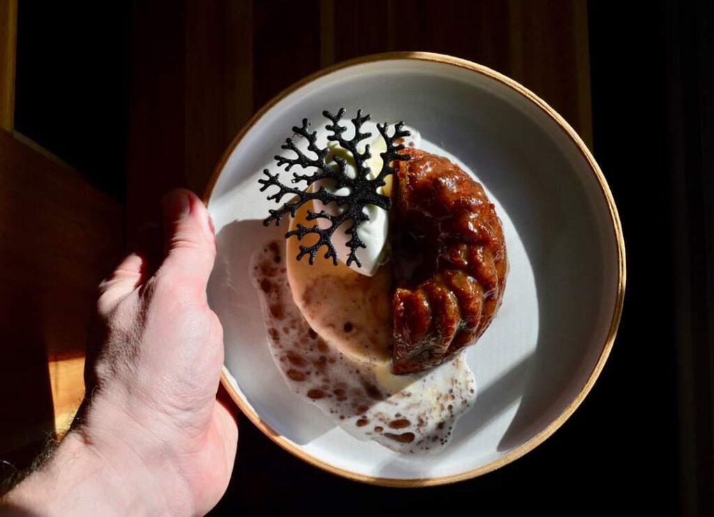Sticky Toffee Pudding, Candied Ginger Gelato, Cookies & Cream