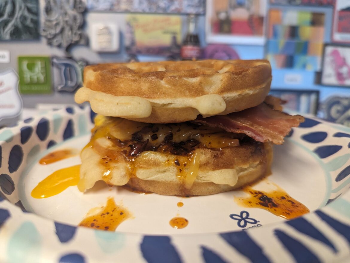 We had waffles for breakfast so I made a waffle BEC