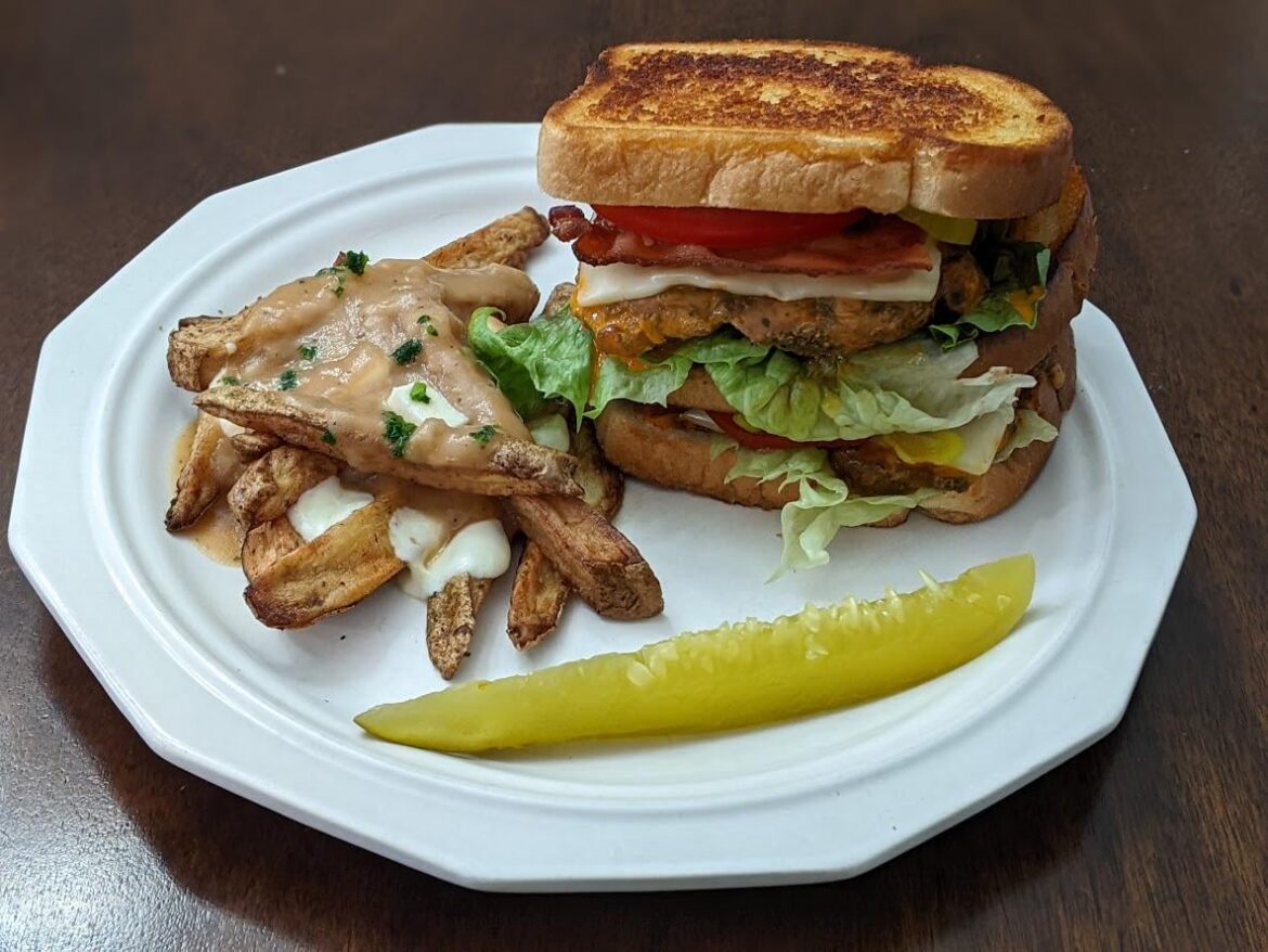 Peri Peri Chicken Sandwich and Fries With Gravy