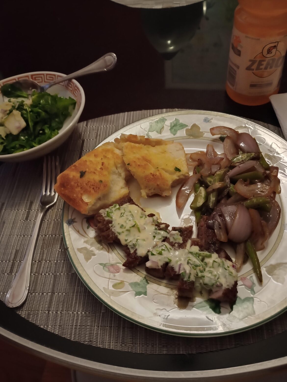 Cilantro Steak Bowl, I saved the rice and made sides from the prosciutto sandwiches.