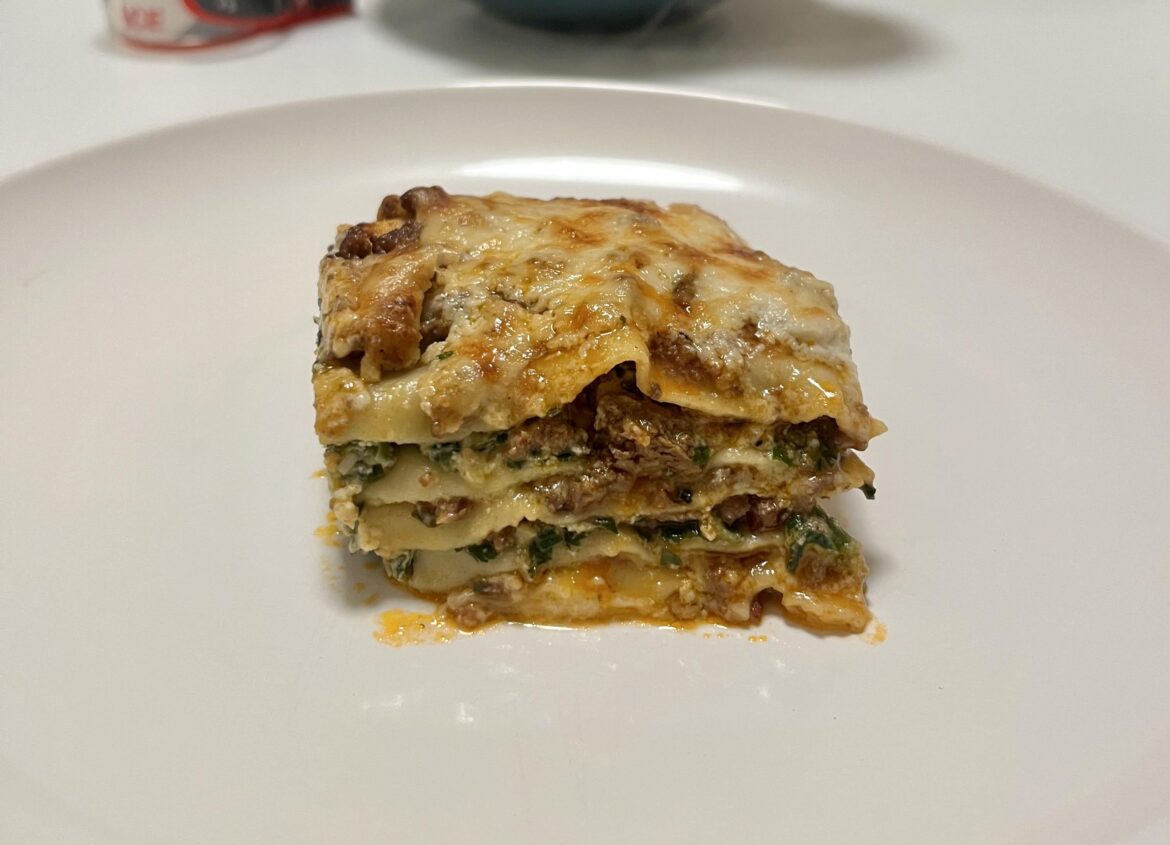 Meat and spinach hybrid lasagna Meat and spinach hybrid lasagna