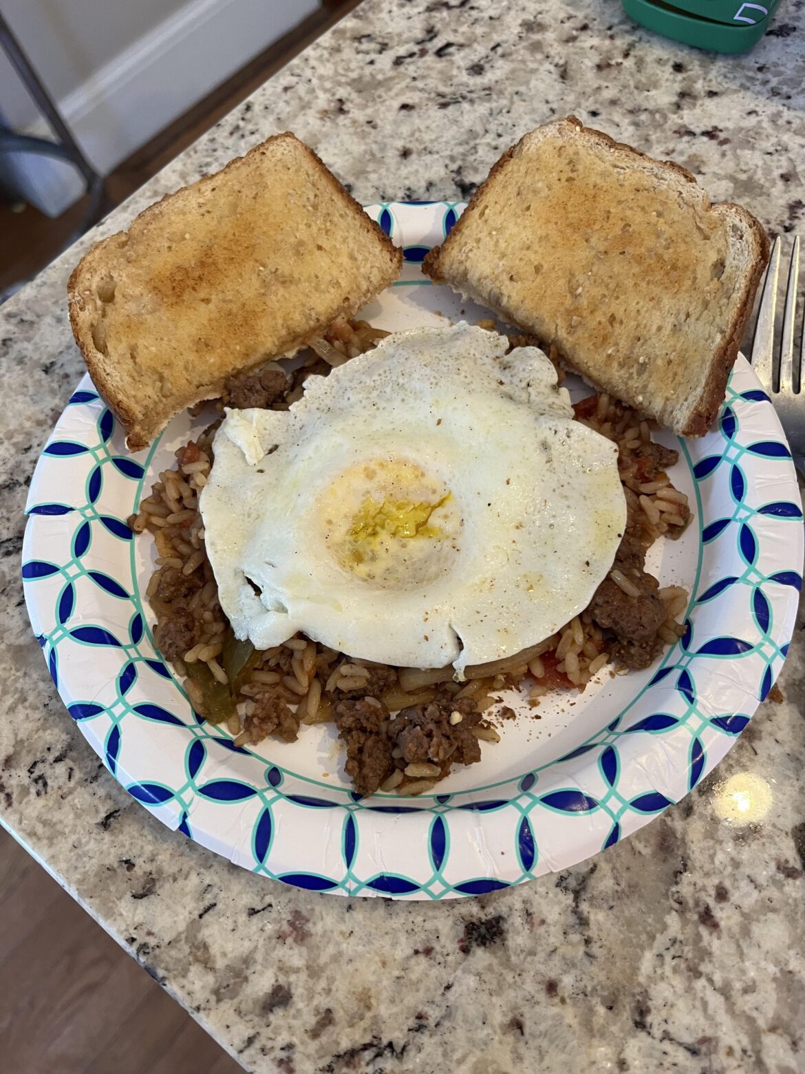 Left over jambalaya from Fat Tuesday