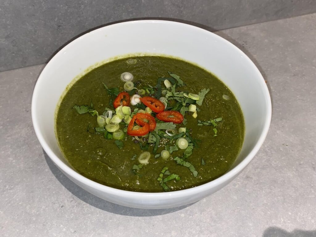 Absolutely love this smoky, vibrant ‘Charred Burnt Aubergine, Spinach & Herb’ Soup, kissed with a Black Mustard Seed, Spring Onion & Red Chilli Garnish. Inspired by the culinary genius of Yotam Ottolenghi & Ixta Belfrage’s “Flavour” cookbook. I’ve converted to be Whole Food Plant Based!