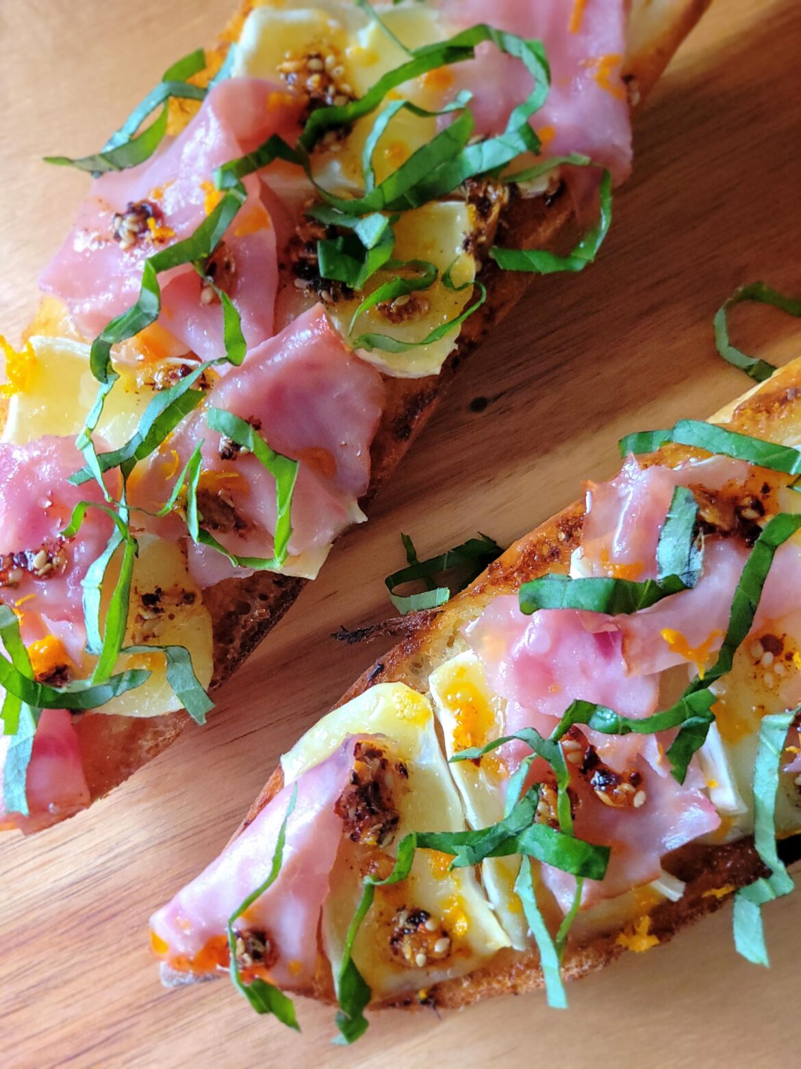 Ham & Camembert Open-Faced Sandwich