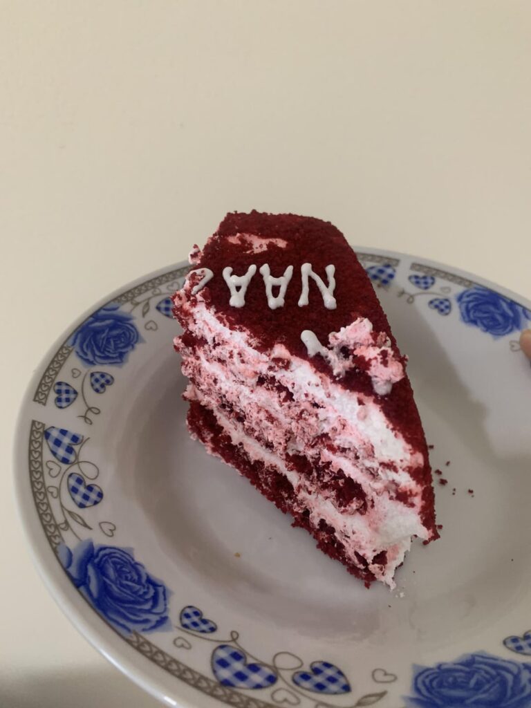 Red velvet cake slice?