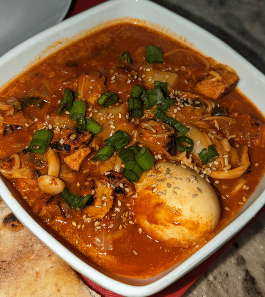 My version of tteokbokki with gochujang chicken