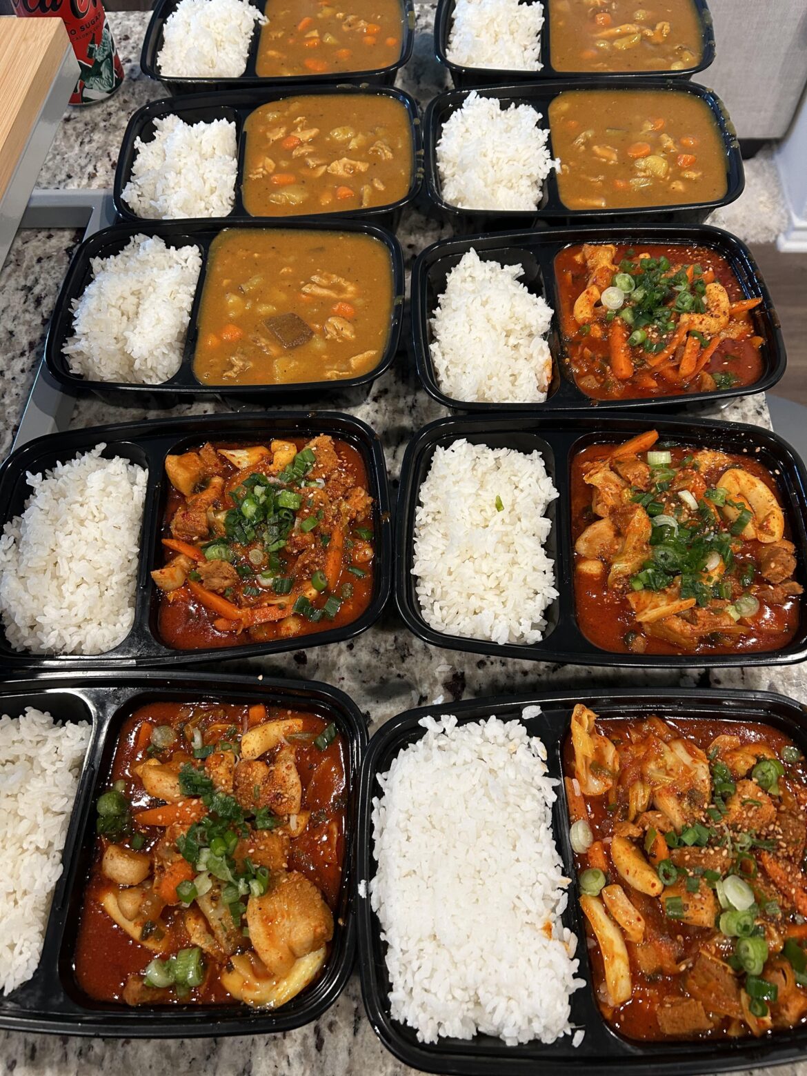 Korean spicy pork&calamari and curry rice