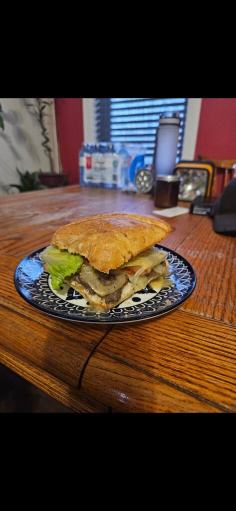 Steak sandwiches me and my dad made
