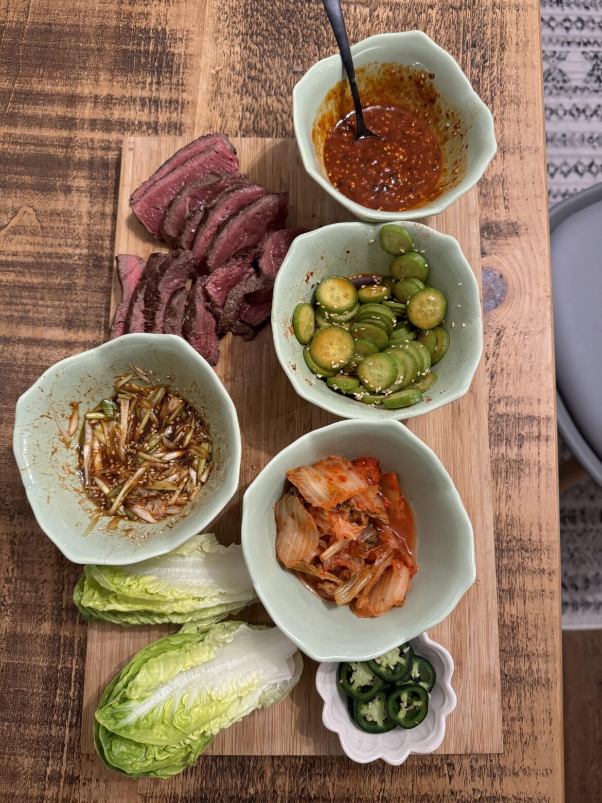 my first attempt at ssam (please correct me if wrong haha) - delicious!