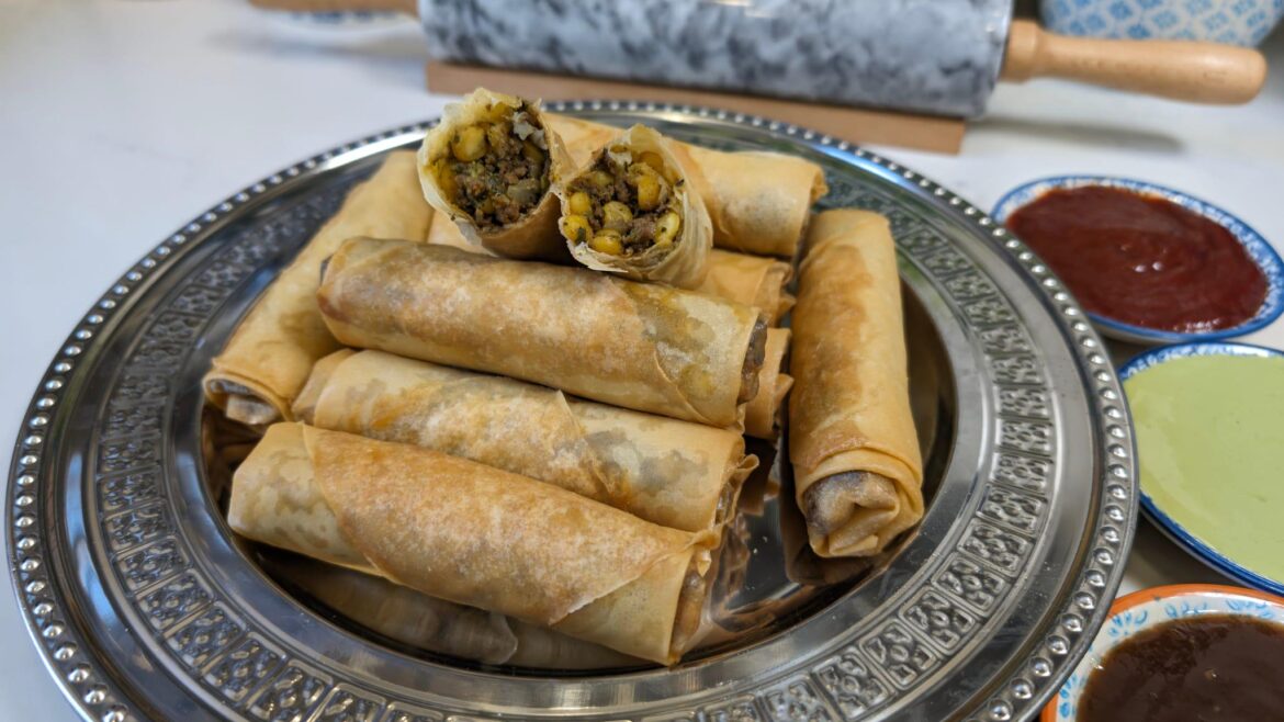 Burmese Keema Chana Spring Rolls