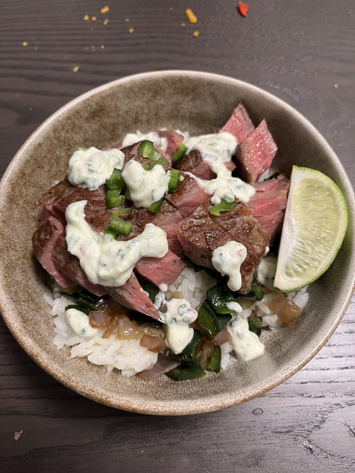 Creamy Cilantro Steak Bowl