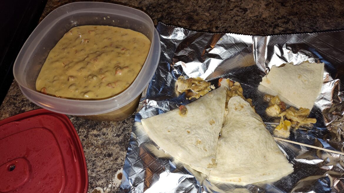 King Ranch Dip (and quesadilla made with it)