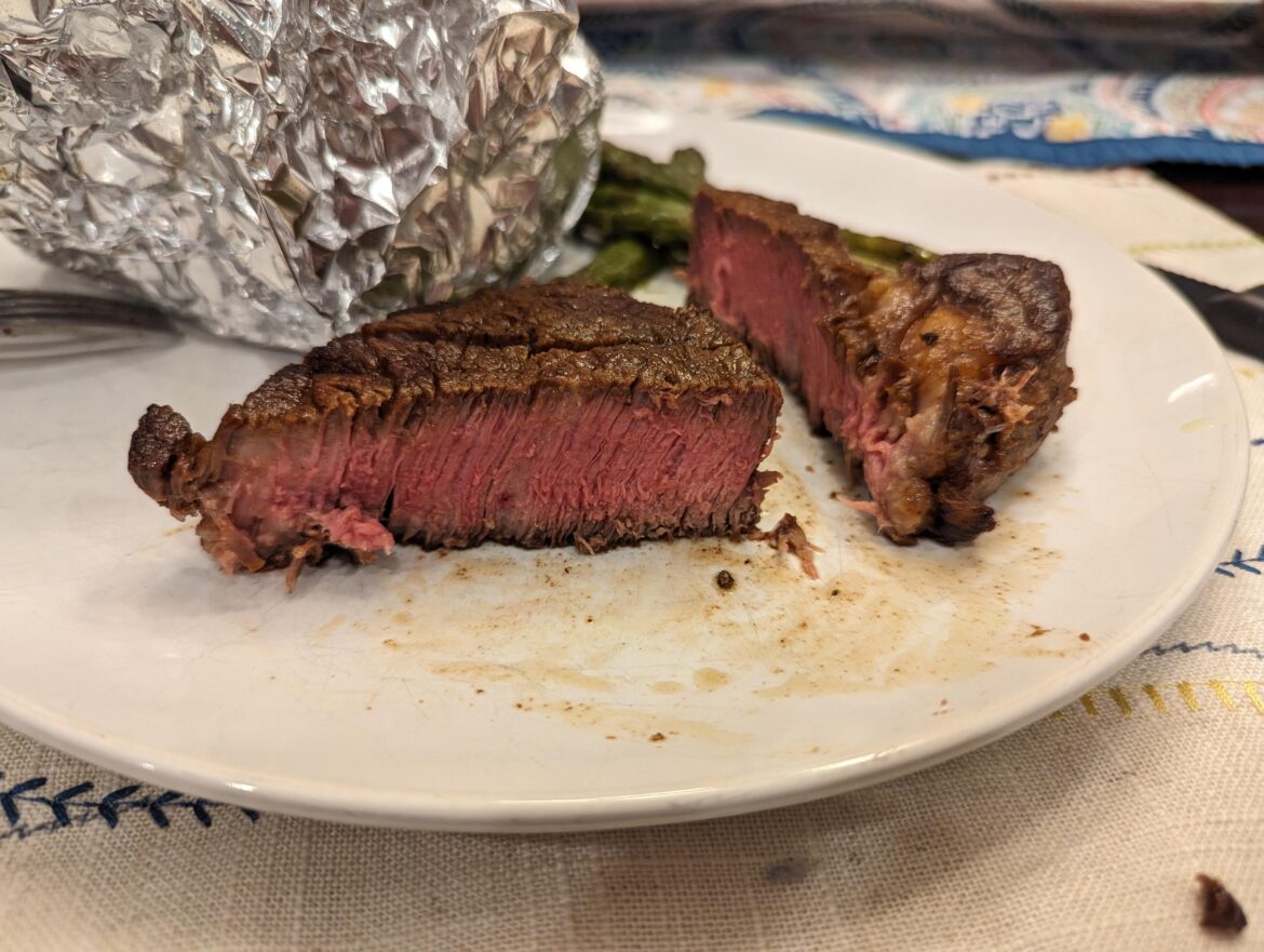 My mom says this steak is raw
