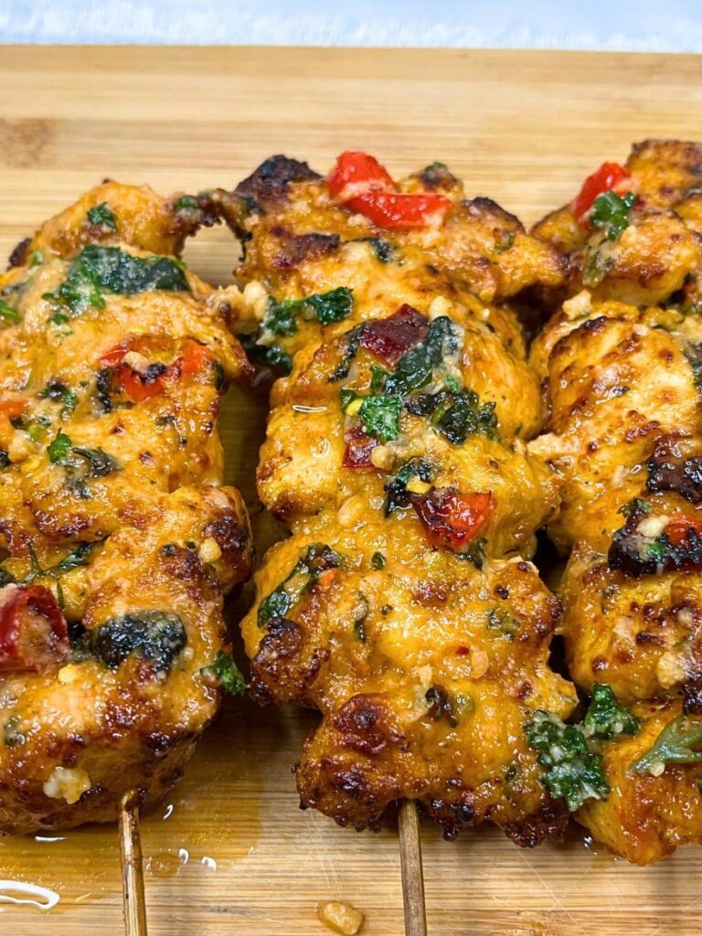 Juicy Garlic Parmesan Chicken Skewers Recipe
