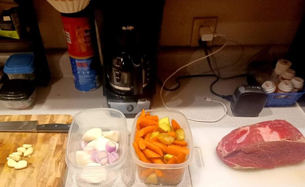 I got a bit wild last night and made a pot roast.