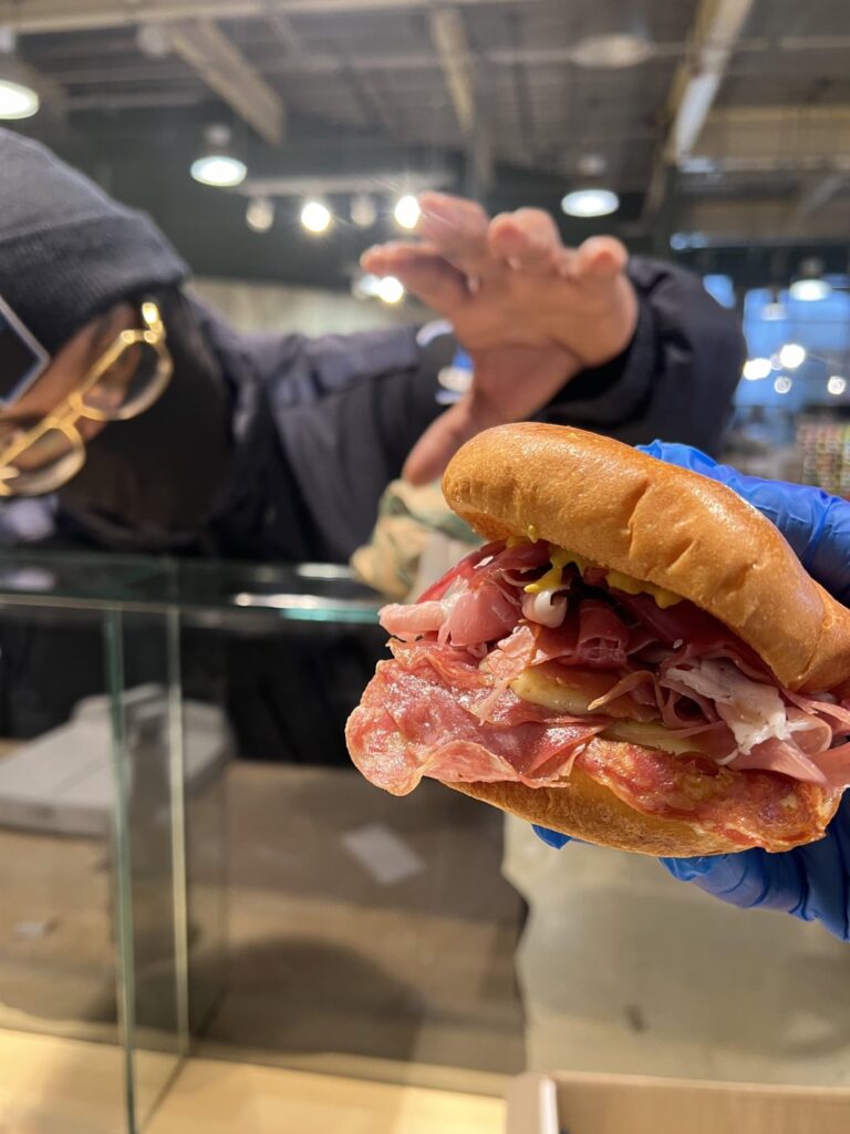 Security guard wanted me to make a couple meat heavy pizza oven toasted sandwiches on my break at work. Security guard wanted me to make a couple meat heavy pizza oven toasted sandwiches on my break at work.