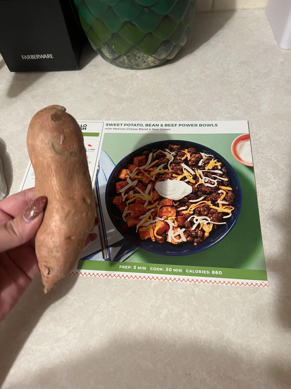 The sweet potato they gave me for 2 servings lmao