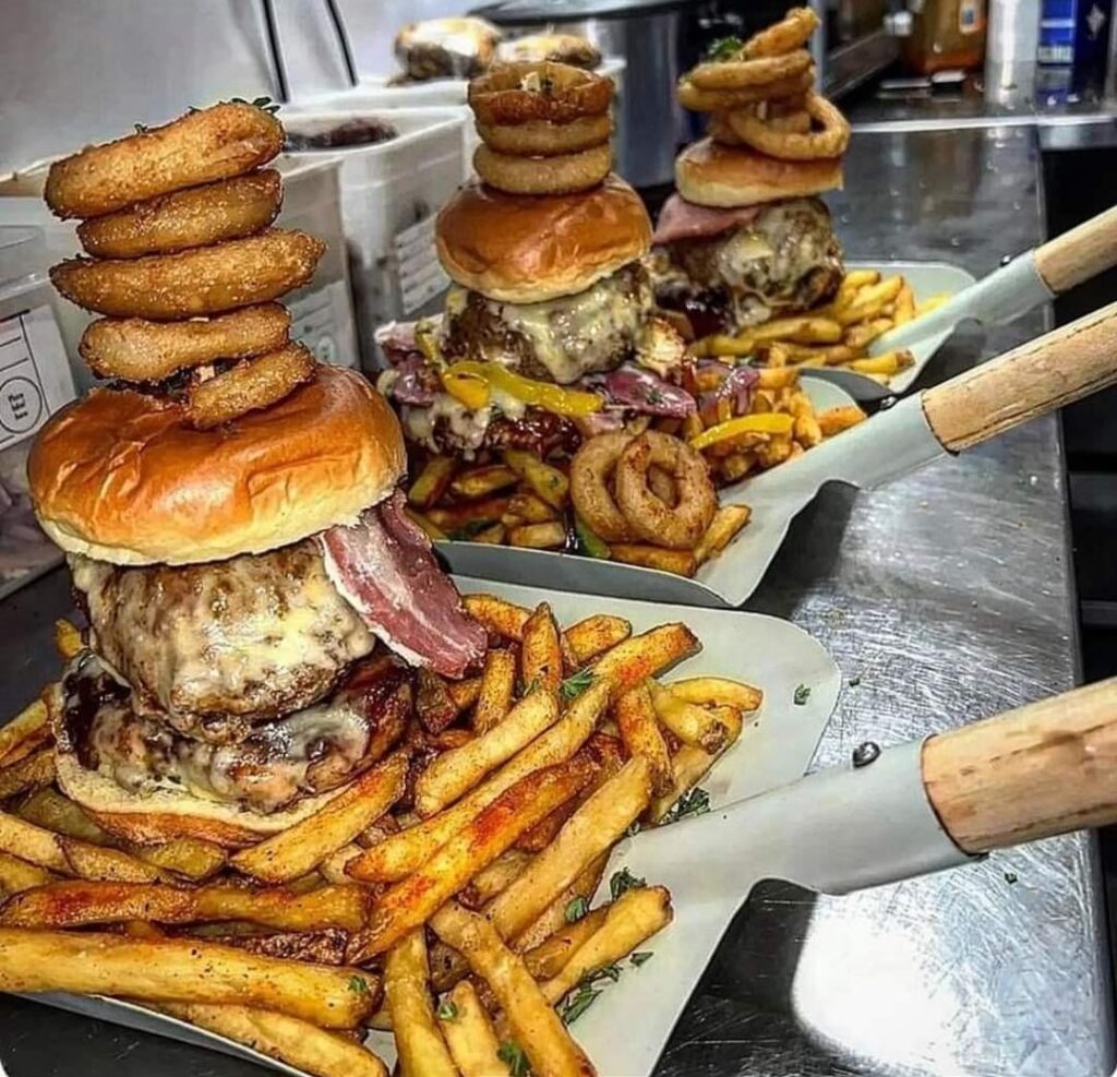 Shoveling the food in