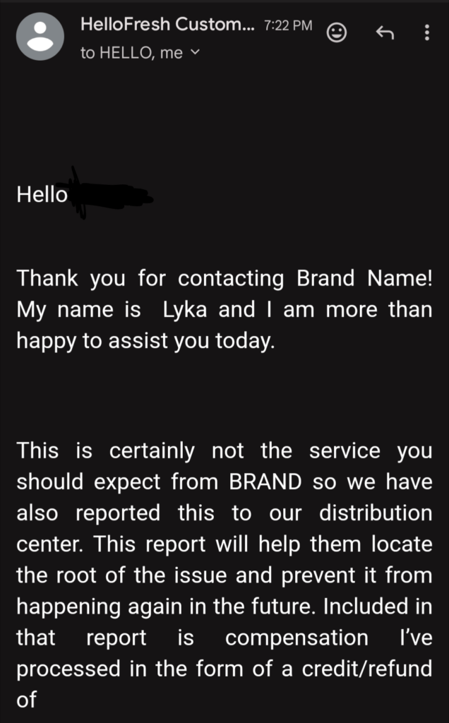 So in case you were wondering, HF definitely outsources customer care 😄