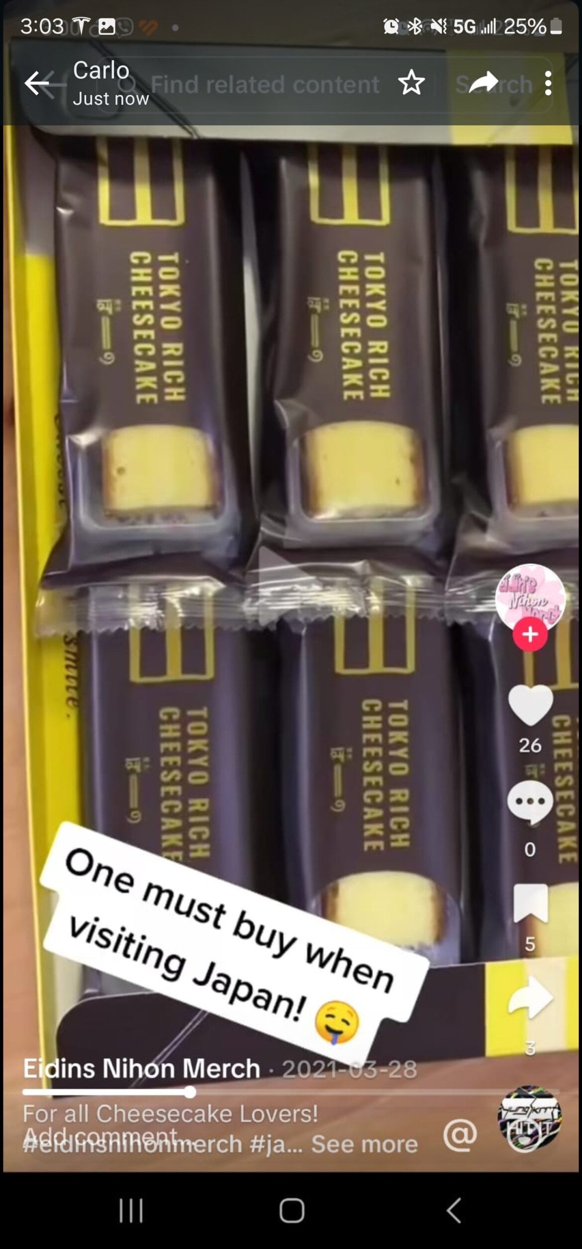 are these available in Jtown? Tokyo Rich Cheesecake