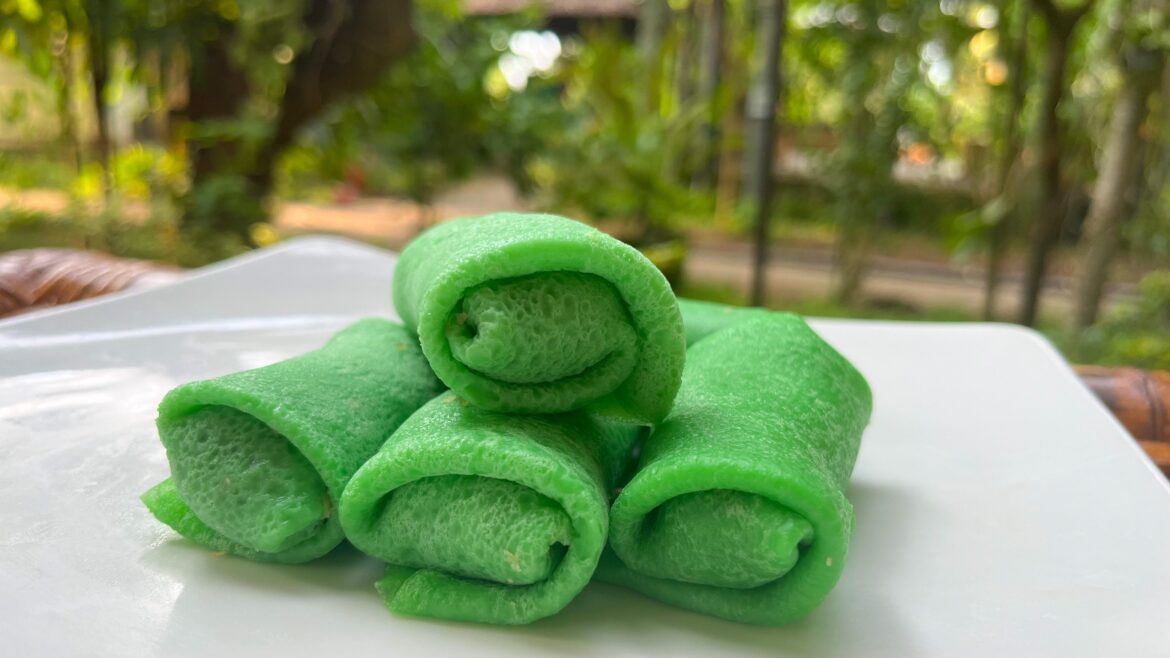 Coconut Filled Pandan Pancakes- Dadar Gulung
