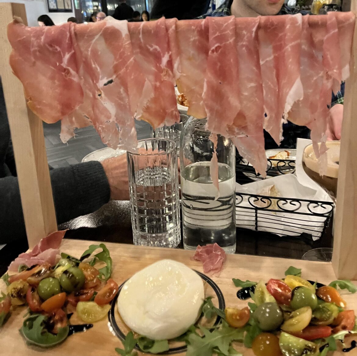 Burata and a meat curtain