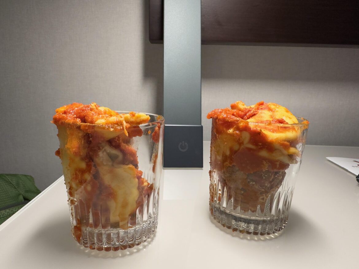 I wanted to heat up my leftovers in a hotel microwave, but they were in metal to-go containers, so I improvised.