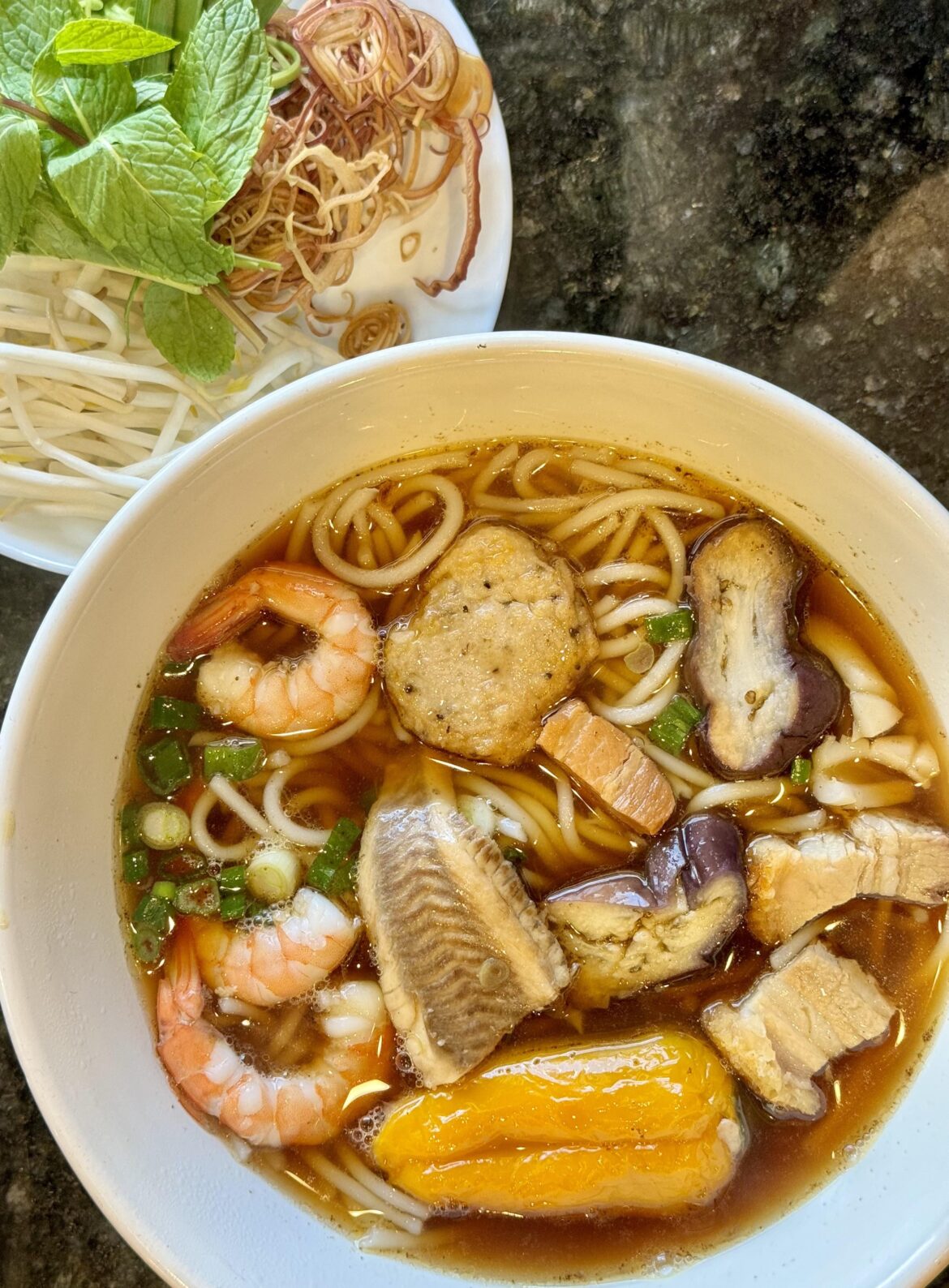 Bun Mam (Cay Dua, Rosemead) is better than pho on a cold rainy day.