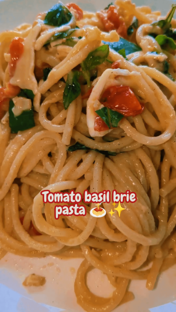 Try my 15 minute Tomato basil brie pasta 🍝✨
