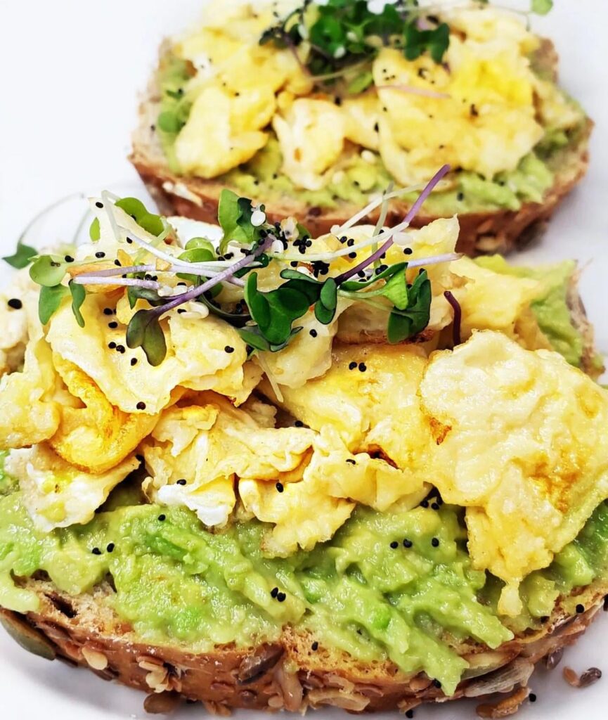 Avocado and Egg toast on grain bread